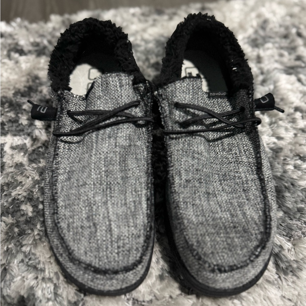 Hey Dude Black and Gray Loafers